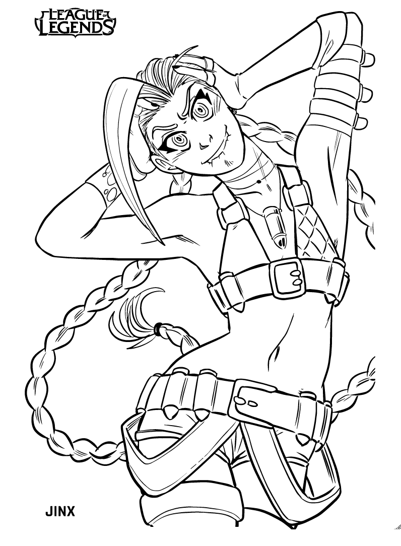 League of Legends Jinx Coloring Pages - League of Legends Coloring Pages - Coloring  Pages For Kids And Adults