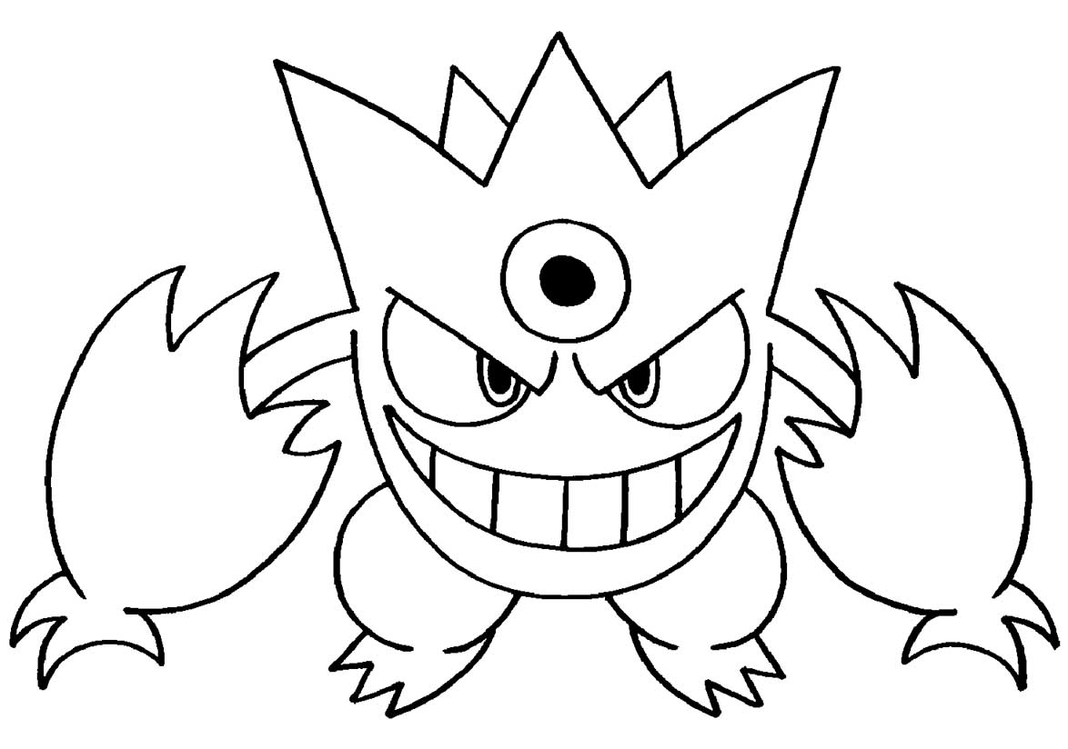 Mega Gengar Pokemon coloring page – Having fun with children