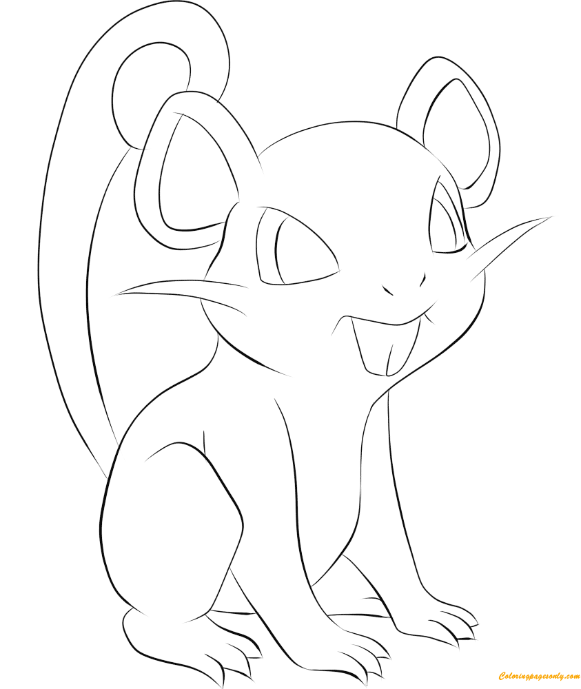 Rattata Coloring Pages - Cartoons Coloring Pages - Coloring Pages For Kids  And Adults