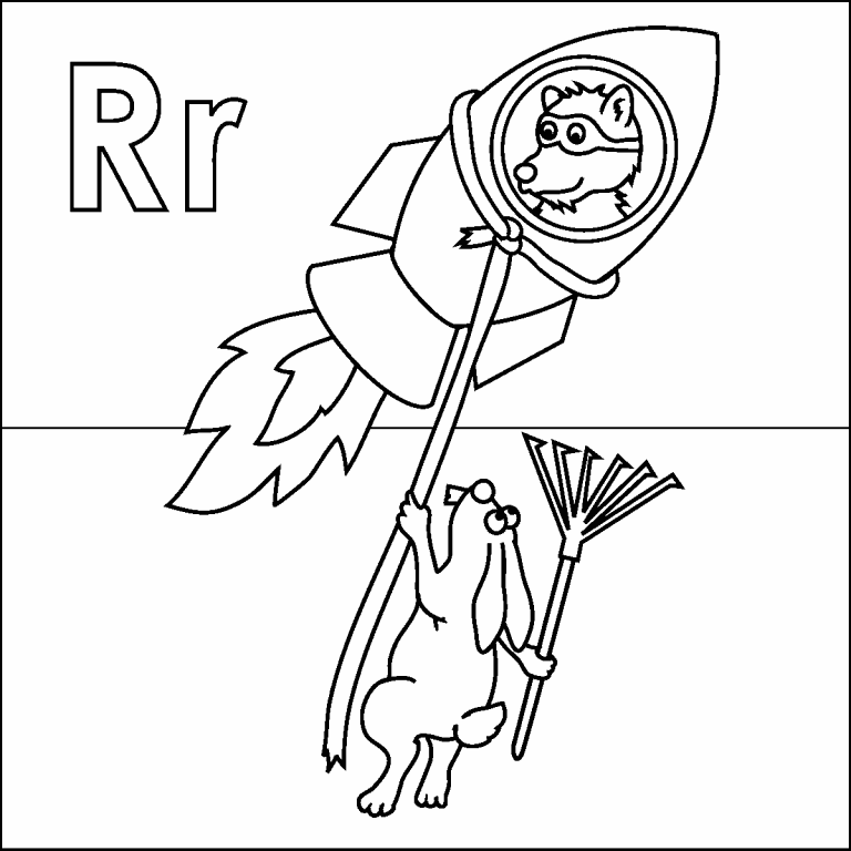Letter R coloring page - Coloring Pages 4 U