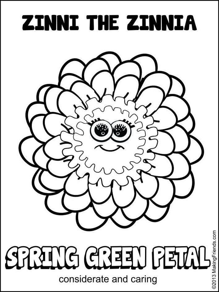 Coloring Sheet - Zinni | Girl scout daisy activities, Girl scout daisy  petals, Daisy girl scouts