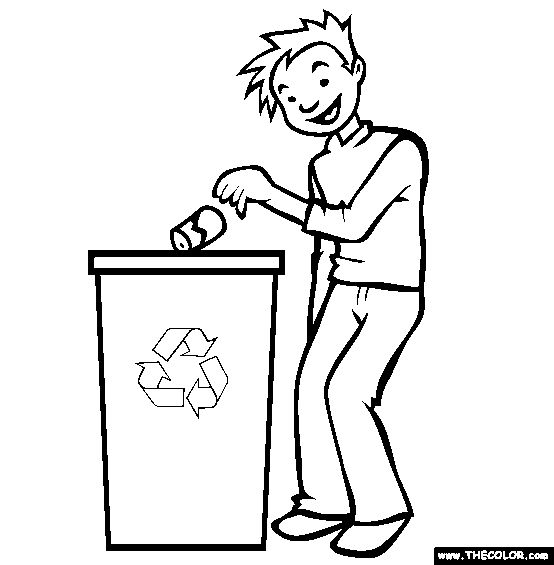 Recycle Trash and Garbage Coloring Page | Coloring pages, Earth day coloring  pages, Online coloring pages