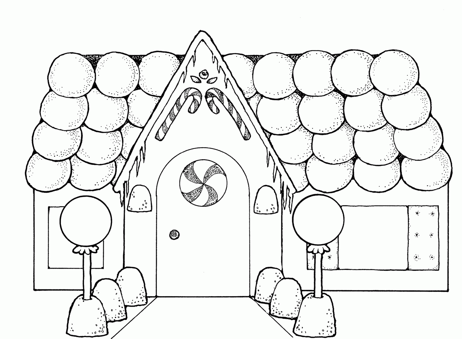 candy house coloring page - Clip Art Library
