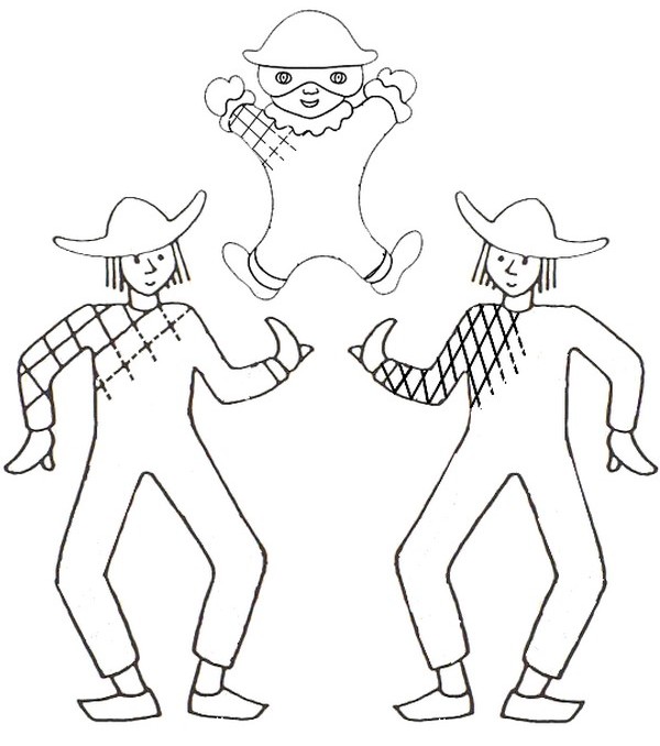 Coloring page Preschool Worksheets Carnival : End the suit of the Harlequins  4