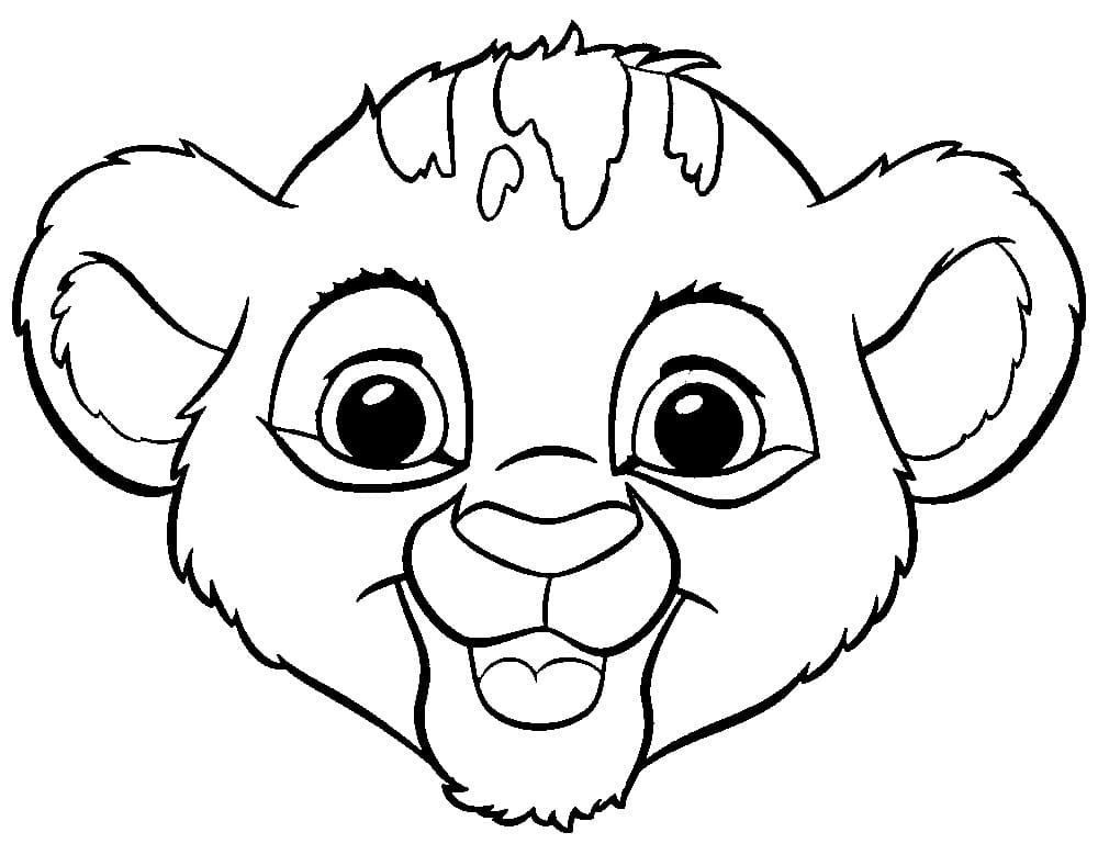 Baby Lion King Face Coloring Page - Free Printable Coloring Pages for Kids