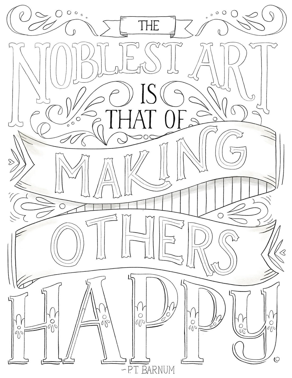 just what i {squeeze} in: The Noblest Art - circus typography art coloring  page