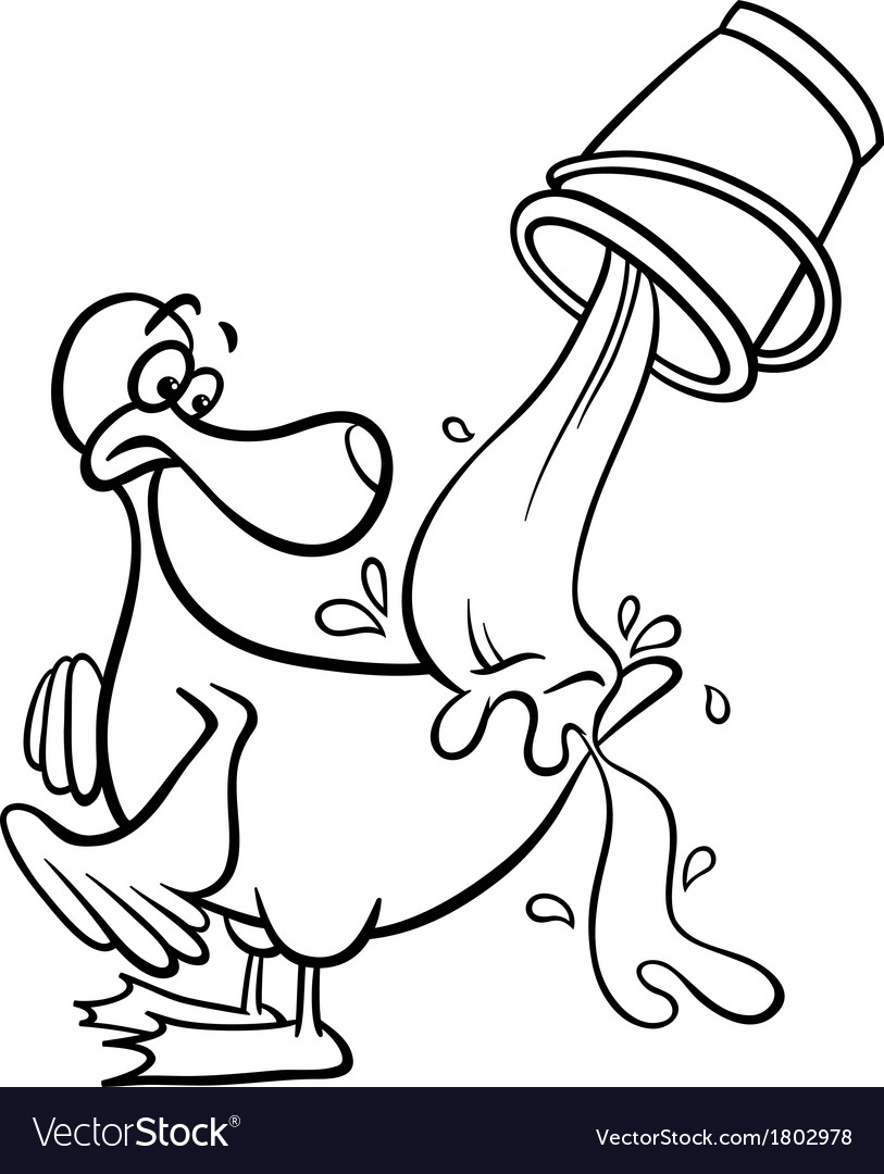 Water off a ducks back coloring page Royalty Free Vector