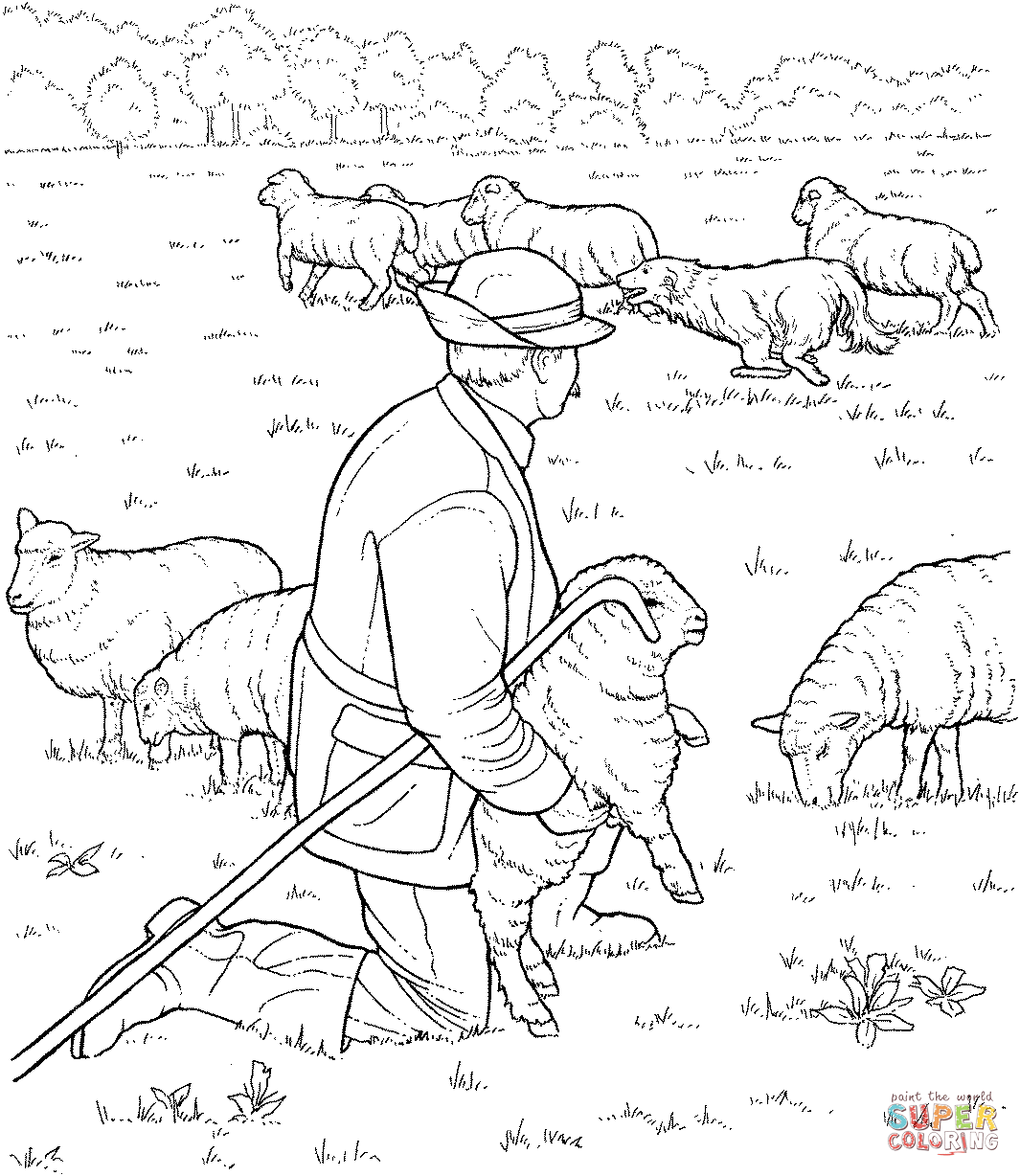 German Shepherd Sitting coloring page | Free Printable Coloring Pages