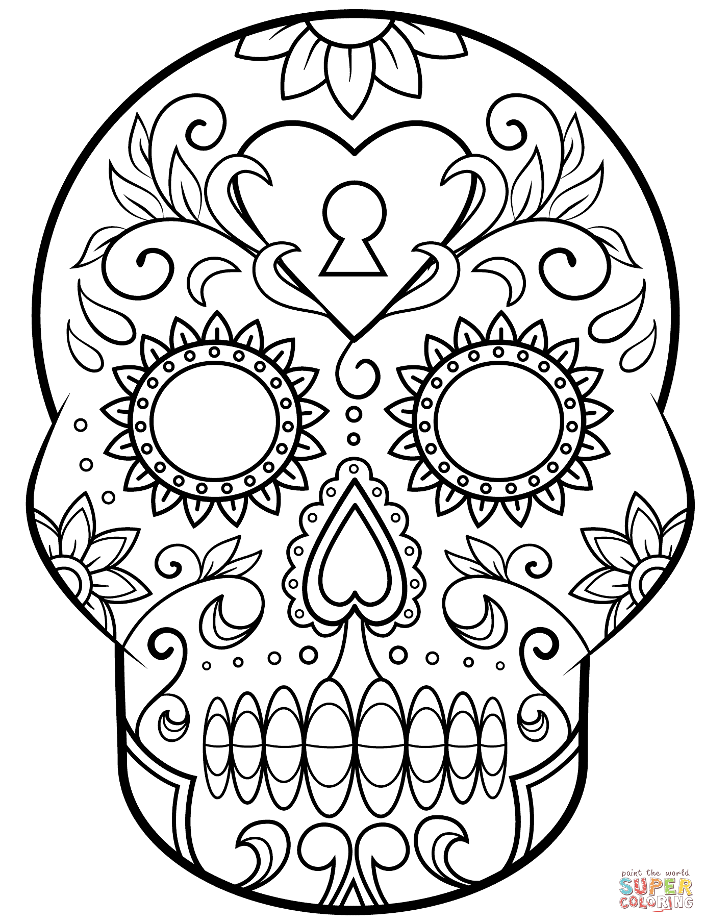 Skull Coloring Pictures - Coloring Pages for Kids and for Adults