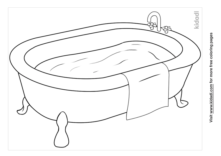 Bathtub Coloring Pages | Free At-home Coloring Pages | Kidadl
