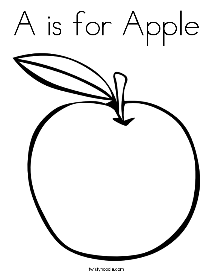 A is for Apple Coloring Page - Twisty Noodle - ClipArt Best - ClipArt Best