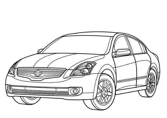 Nissan Altima Hybrid Coloring page | Free Printable Coloring Pages | Nissan  altima, Nissan, Cars coloring pages