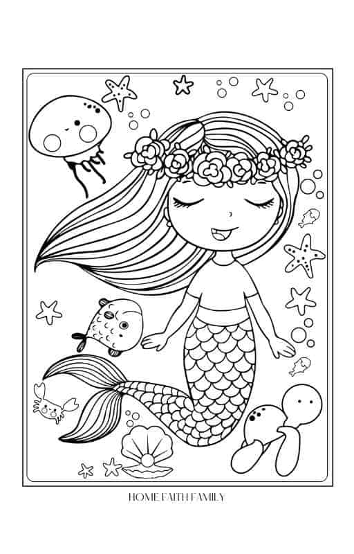 Enchanting Unicorn and Mermaid Coloring Pages - Home Faith Family