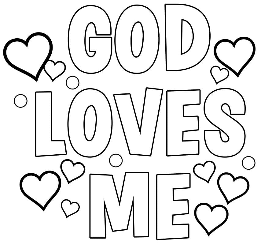 Free Printable God Loves Me Coloring Page - Free Printable Coloring Pages  for Kids