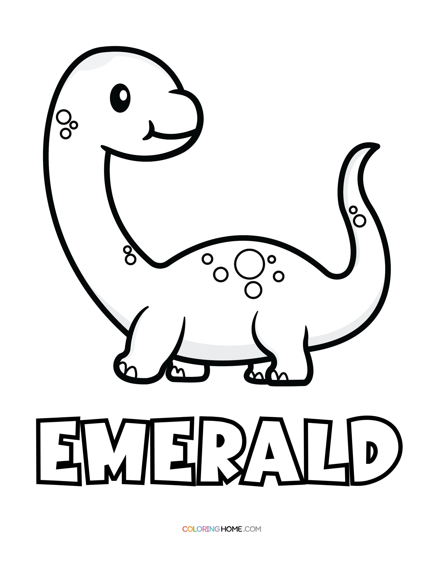 Emerald dinosaur coloring page