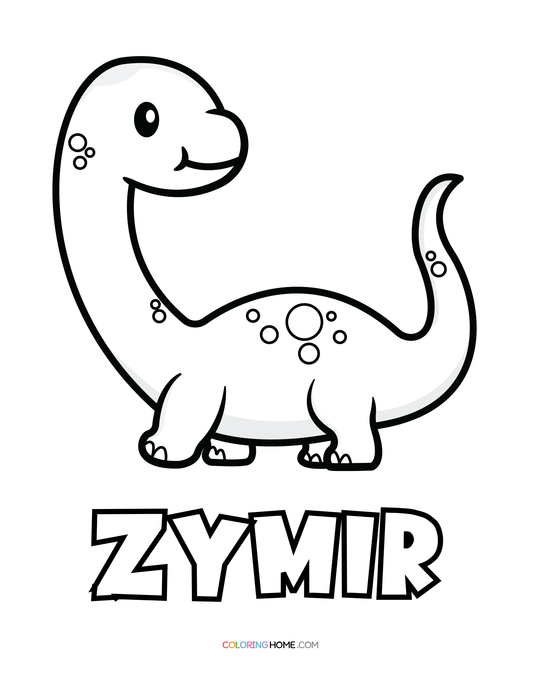 Zymir dinosaur coloring page