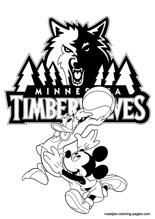 Minnesota Timberwolves NBA Disney coloring pages