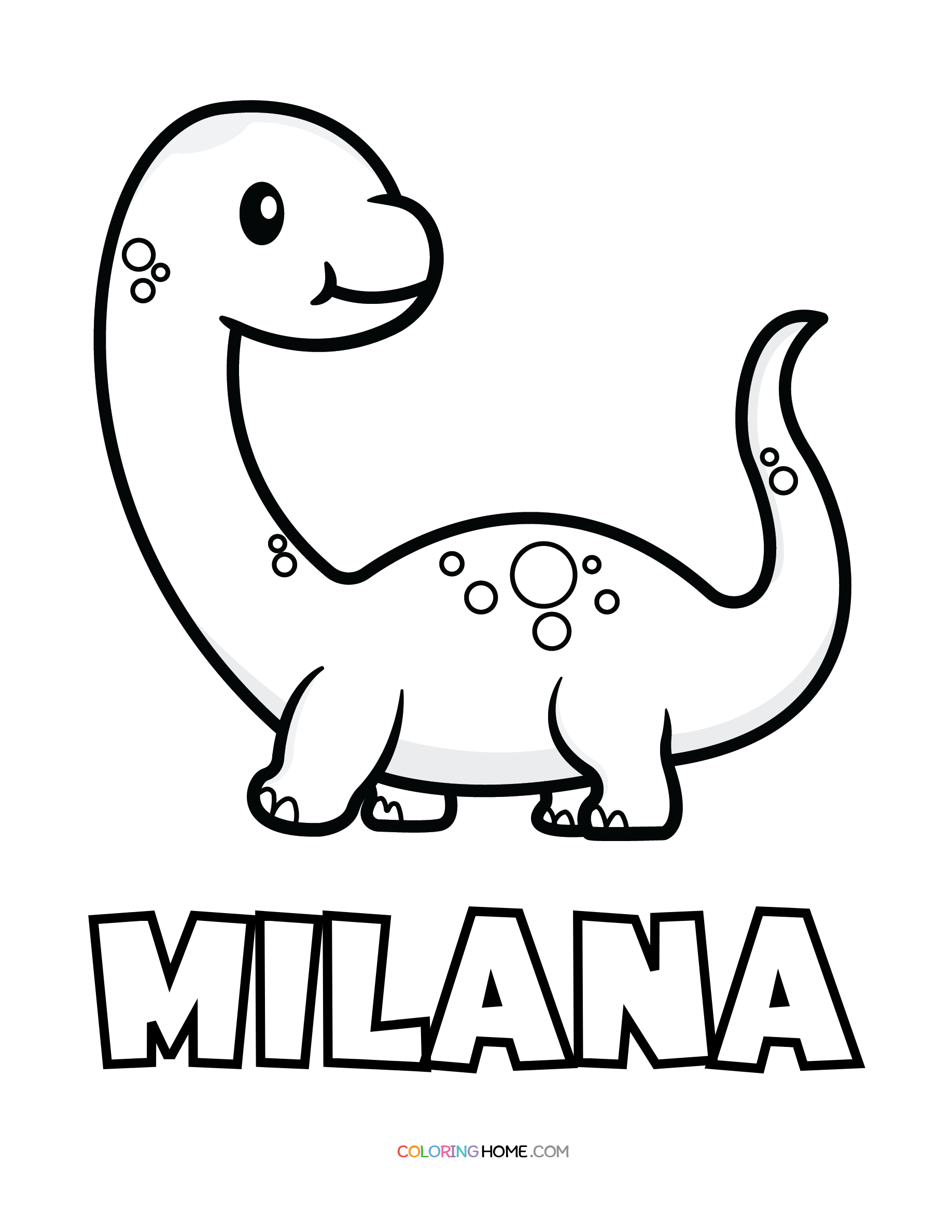 Milana dinosaur coloring page