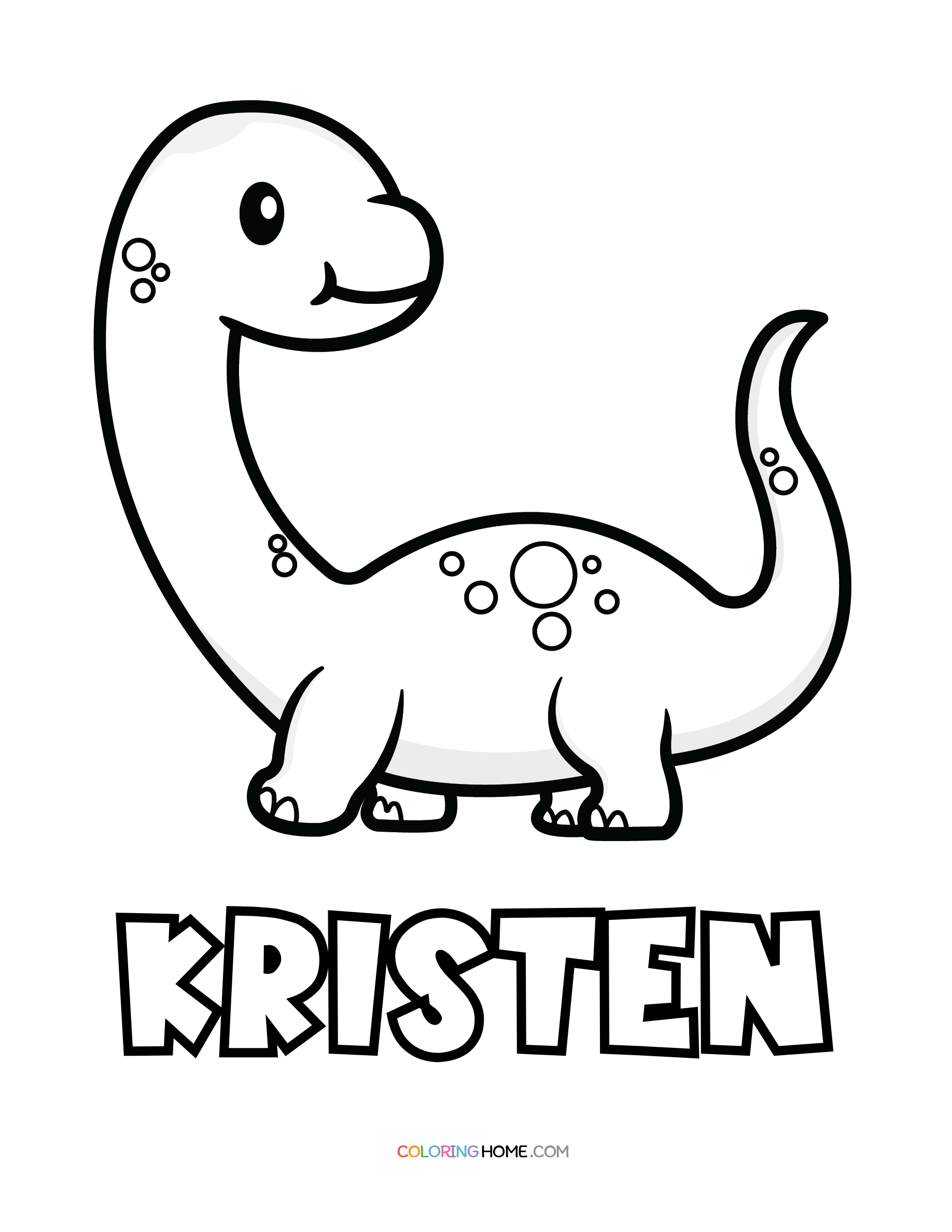 Kristen dinosaur coloring page