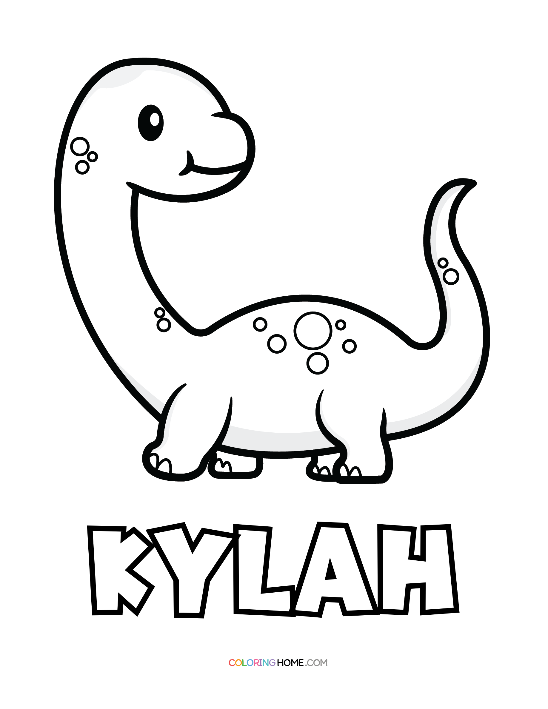 Kylah dinosaur coloring page