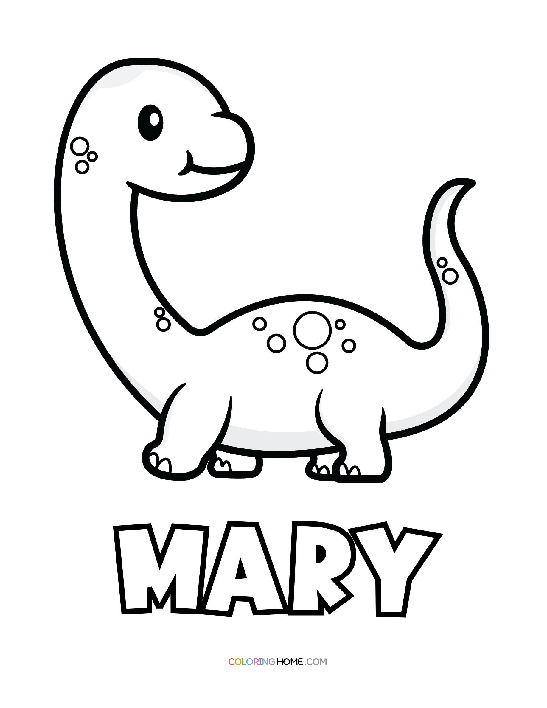 Mary dinosaur coloring page