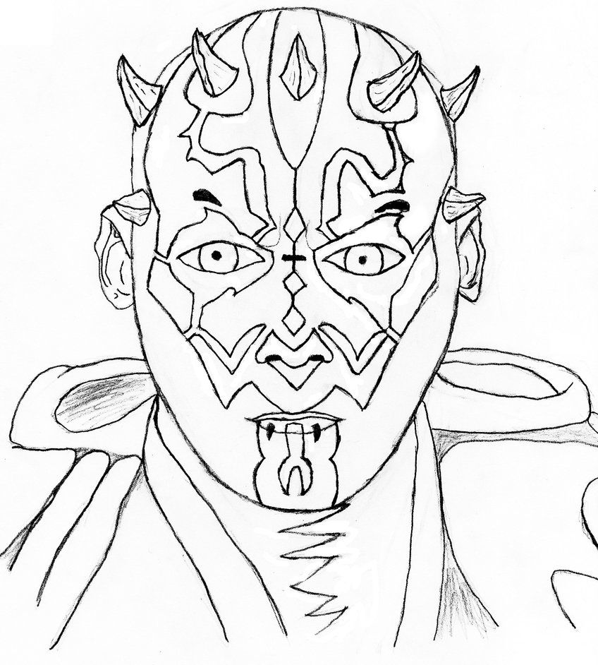 star wars coloring darth maul - Clip Art Library