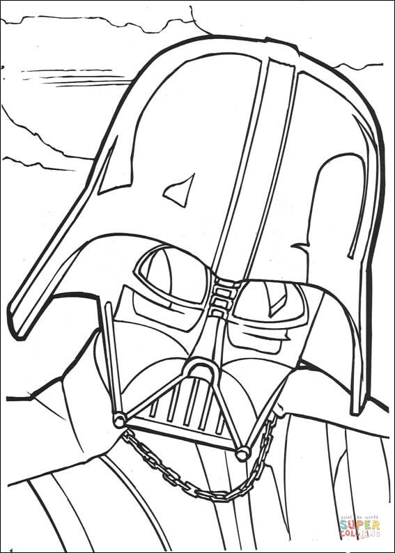 Darth Vader Face coloring page | Free Printable Coloring Pages