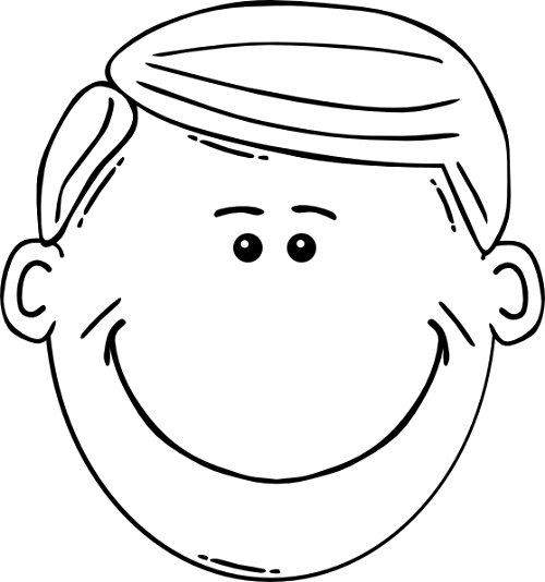 Kid Face Outline Coloring Page