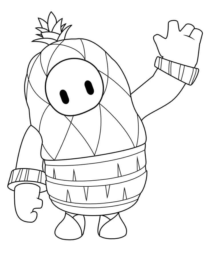 Pineapple Skin Fall Guys Coloring Page ...coloringonly.com