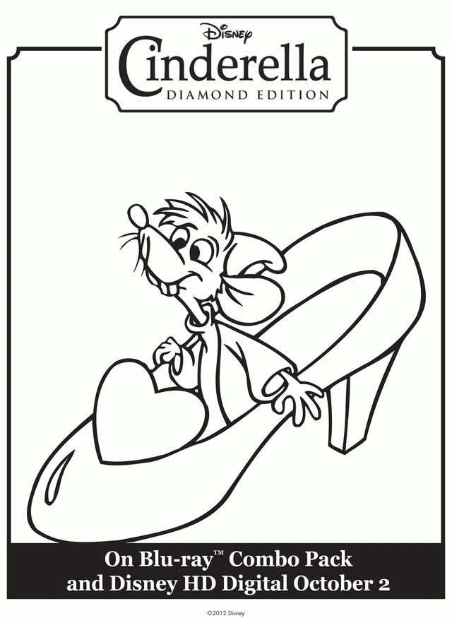 cinderella glass slipper on pillow coloring page - Clip Art Library