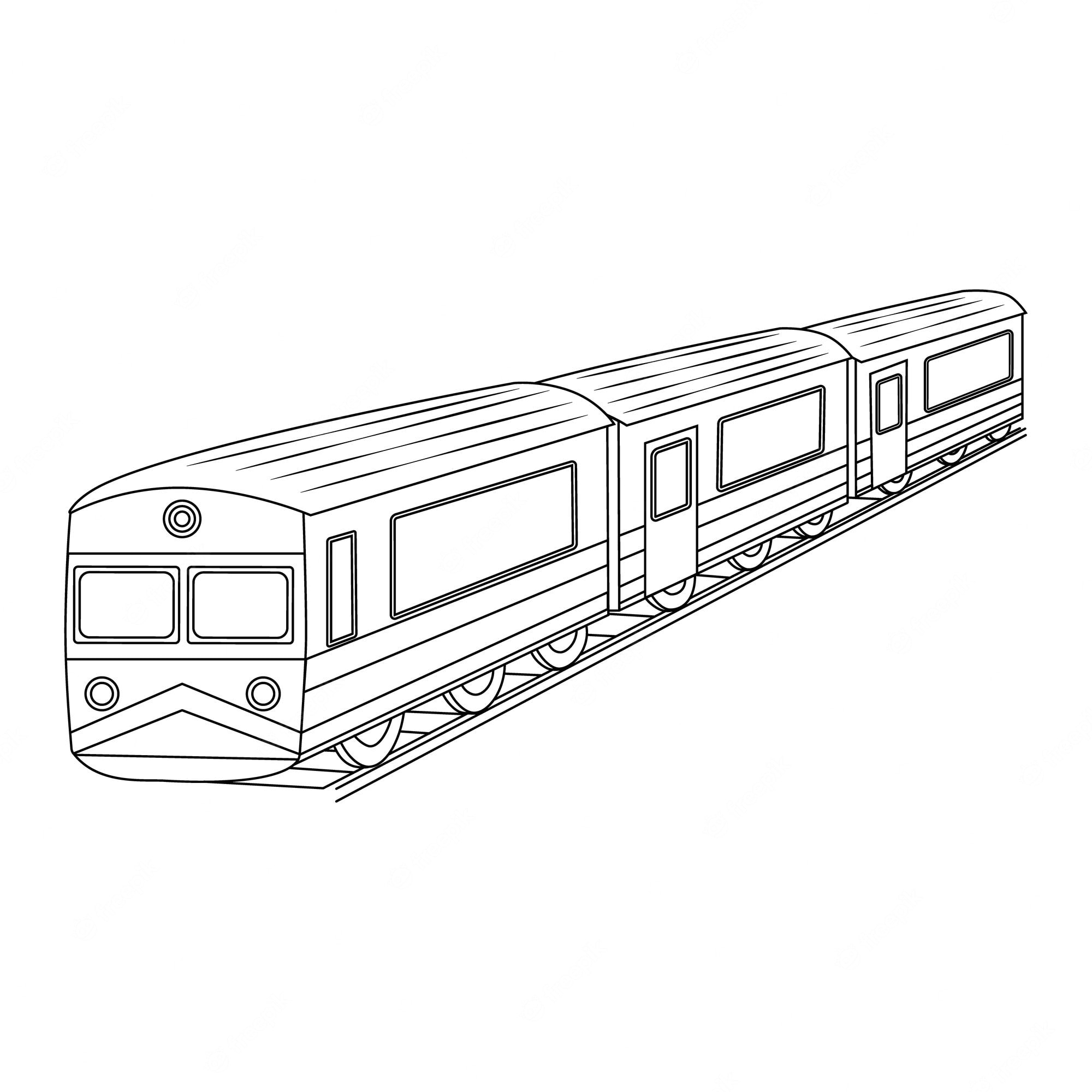 Premium Vector | Coloring book electric train