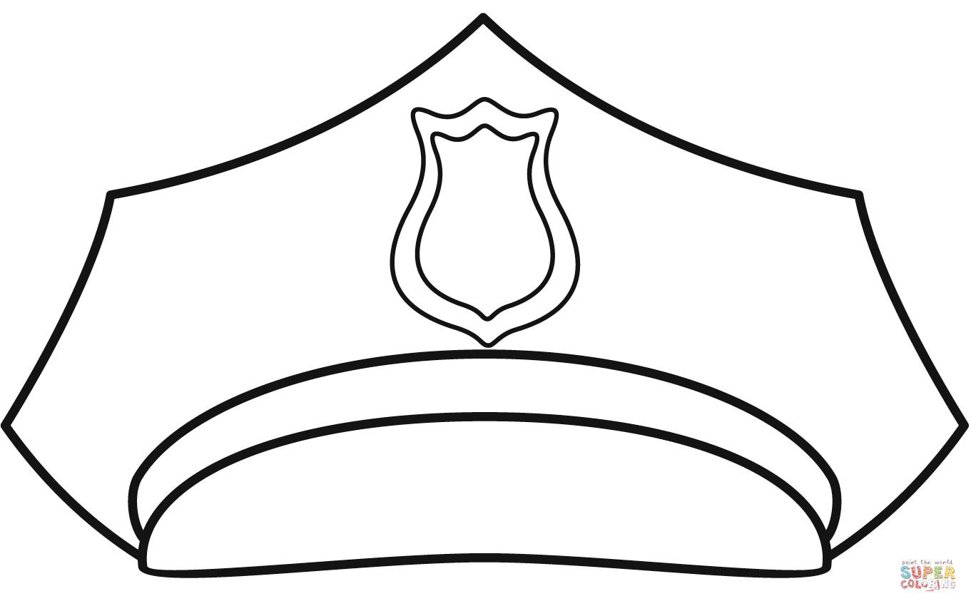 Police Hat coloring page | Free ...