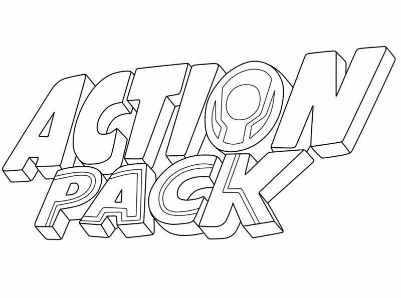 Coloring page Action Pack Action Pack Logo