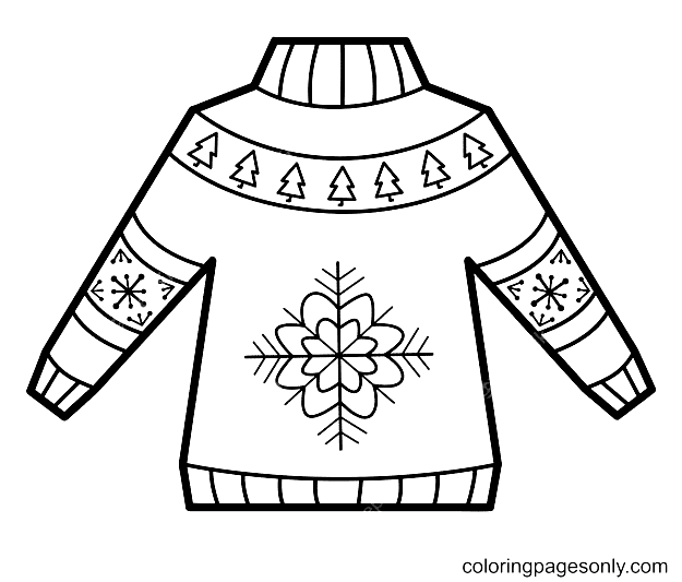 Christmas Sweater Coloring Pages ...