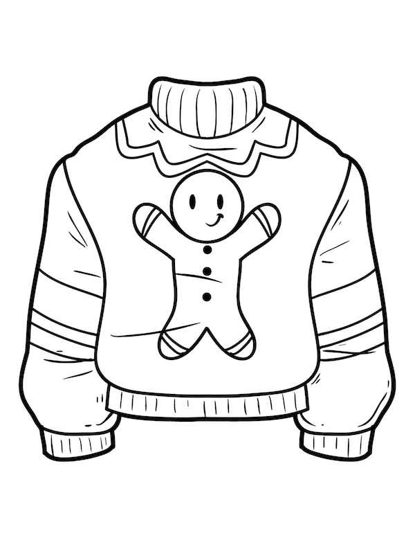 Christmas Sweater Coloring Pages - Coloring Nation