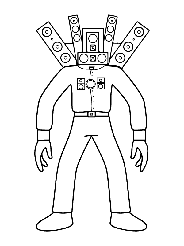 Speakerman Standing Coloring Page - Free Printable Coloring Pages for Kids