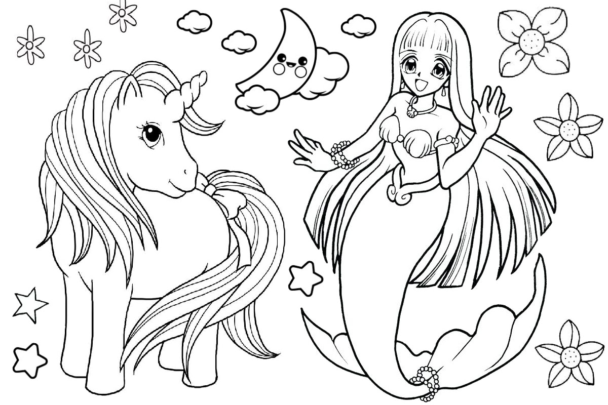 Famous Inspiration Free Coloring Pages Unicorn Mermaid
