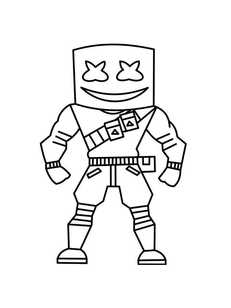 Marshmello Fortnite coloring pages. Download and print Marshmello Fortnite coloring  pages.
