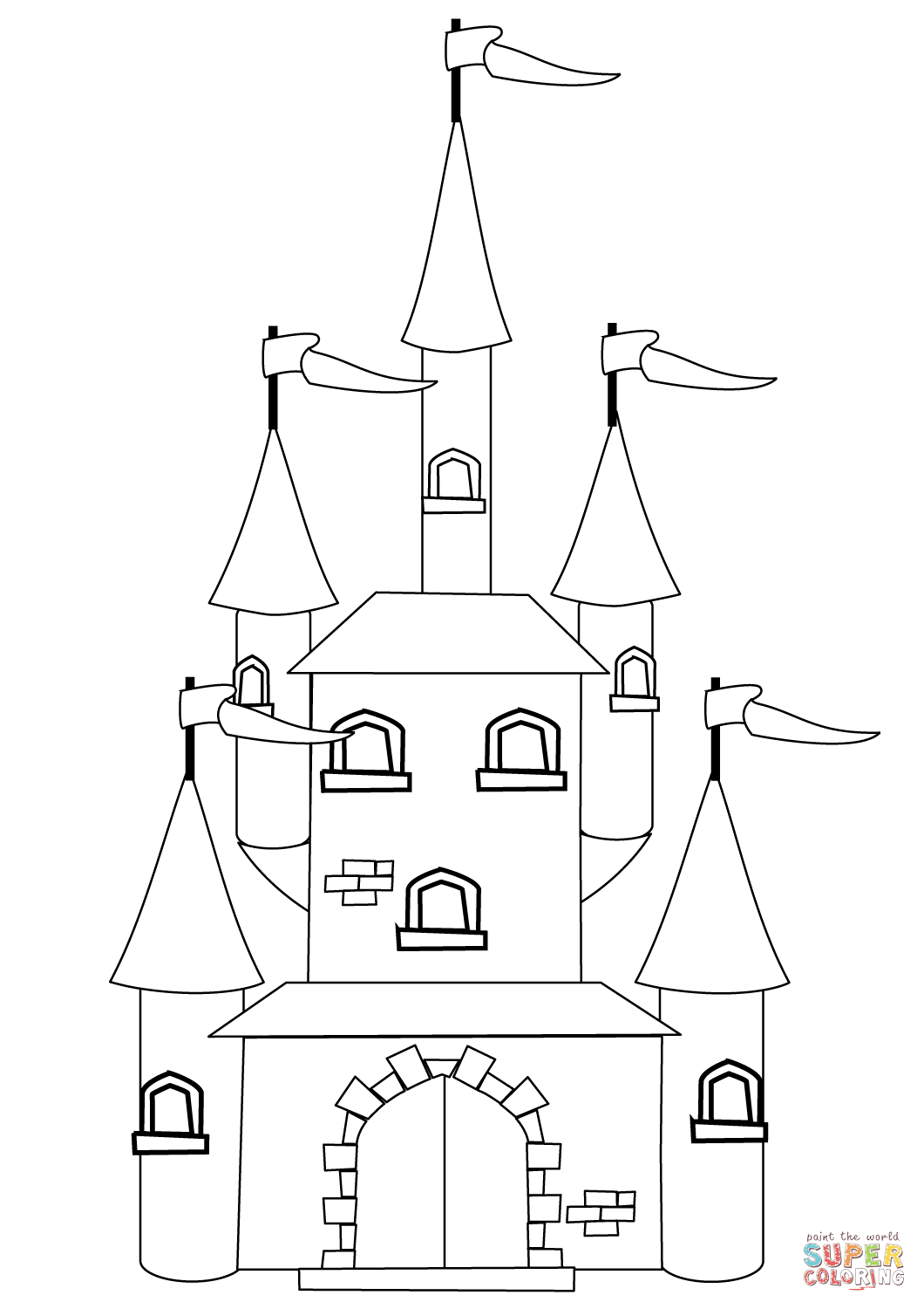 Fantasy Castle coloring page | Free Printable Coloring Pages