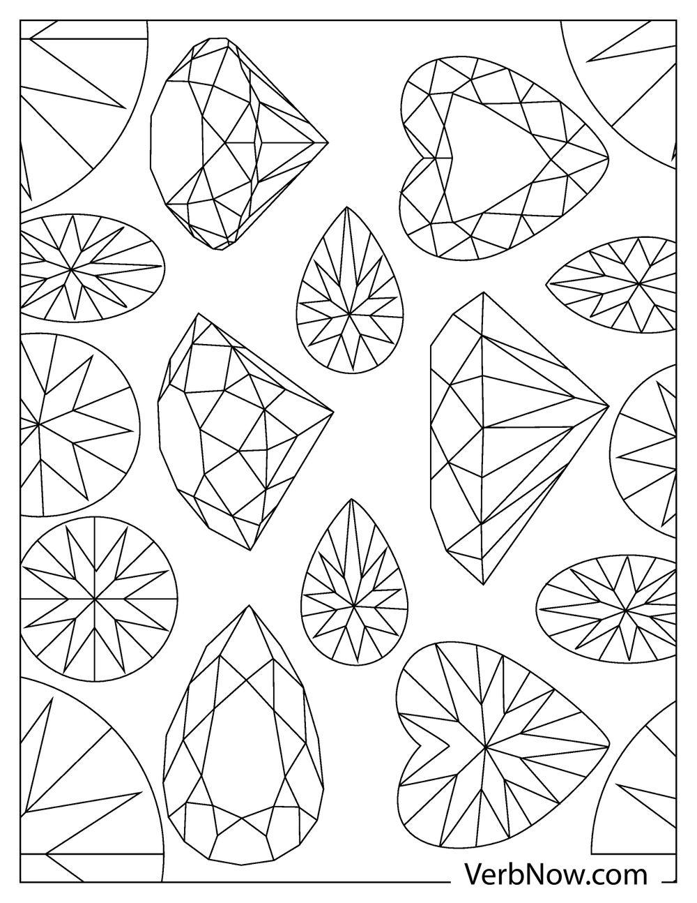 Free GEMSTONES Coloring Pages & Book for Download (Printable PDF) - VerbNow