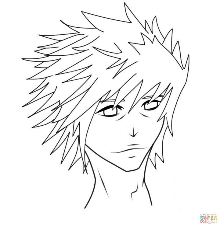 L Lawliet from Death Note coloring page | Free Printable Coloring Pages