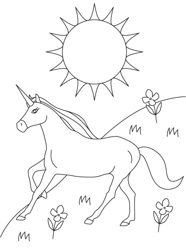 9 Printable Unicorn Coloring Pages