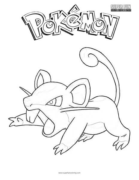 Rattata Pokemon Coloring Page - Super Fun Coloring