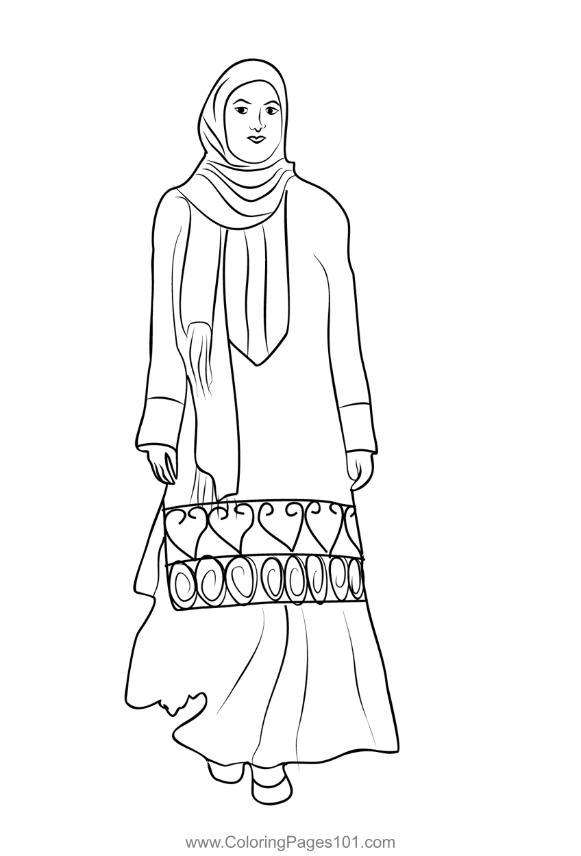 Islamic Women Iran Coloring Page for Kids - Free Iran Printable Coloring  Pages Online for Kids - ColoringPages101.com | Coloring Pages for Kids