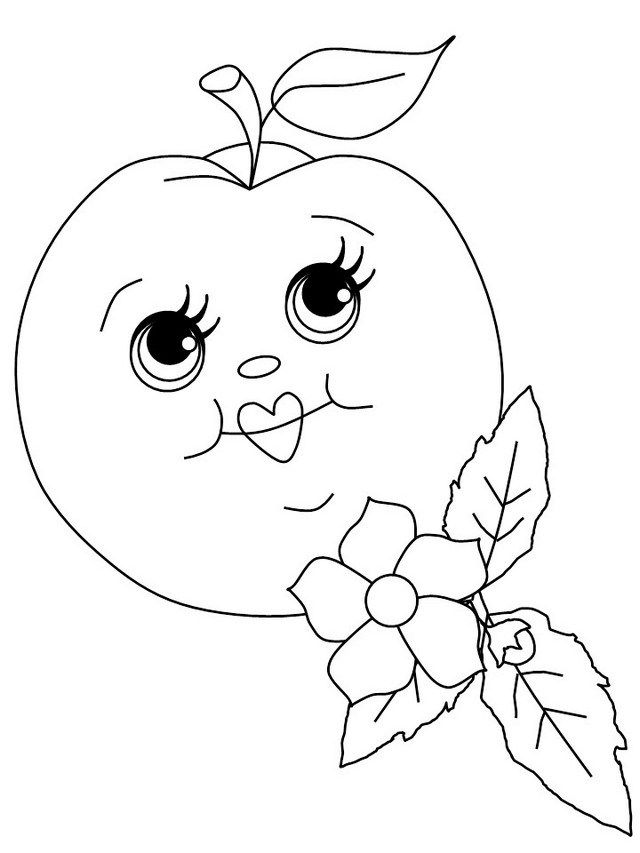 Pin on Food with Faces Coloring Sheet - Fruit with Faces coloring page