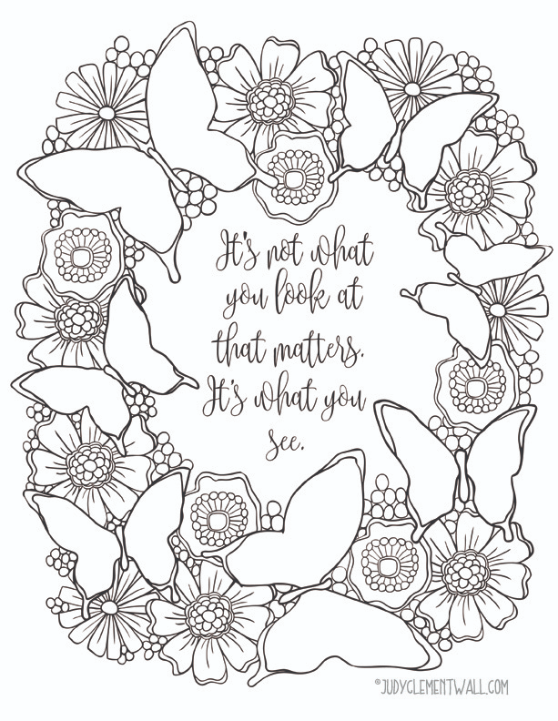 What You See Inspirational Butterfly Coloring Page | FaveCrafts.com