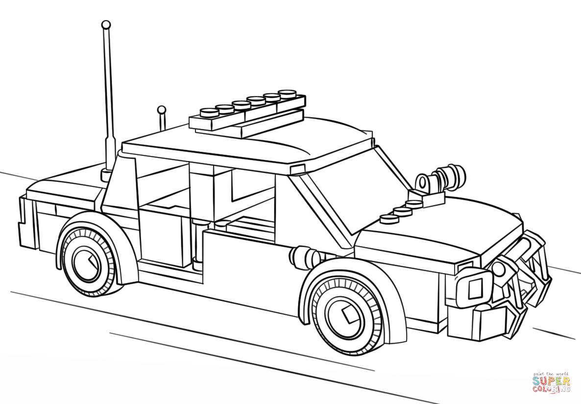 Lego Police Car coloring page | Free Printable Coloring Pages