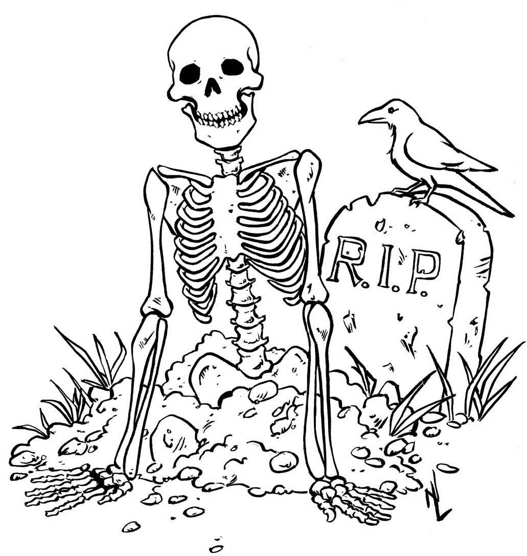 skeleton coloring pages - Free Large Images