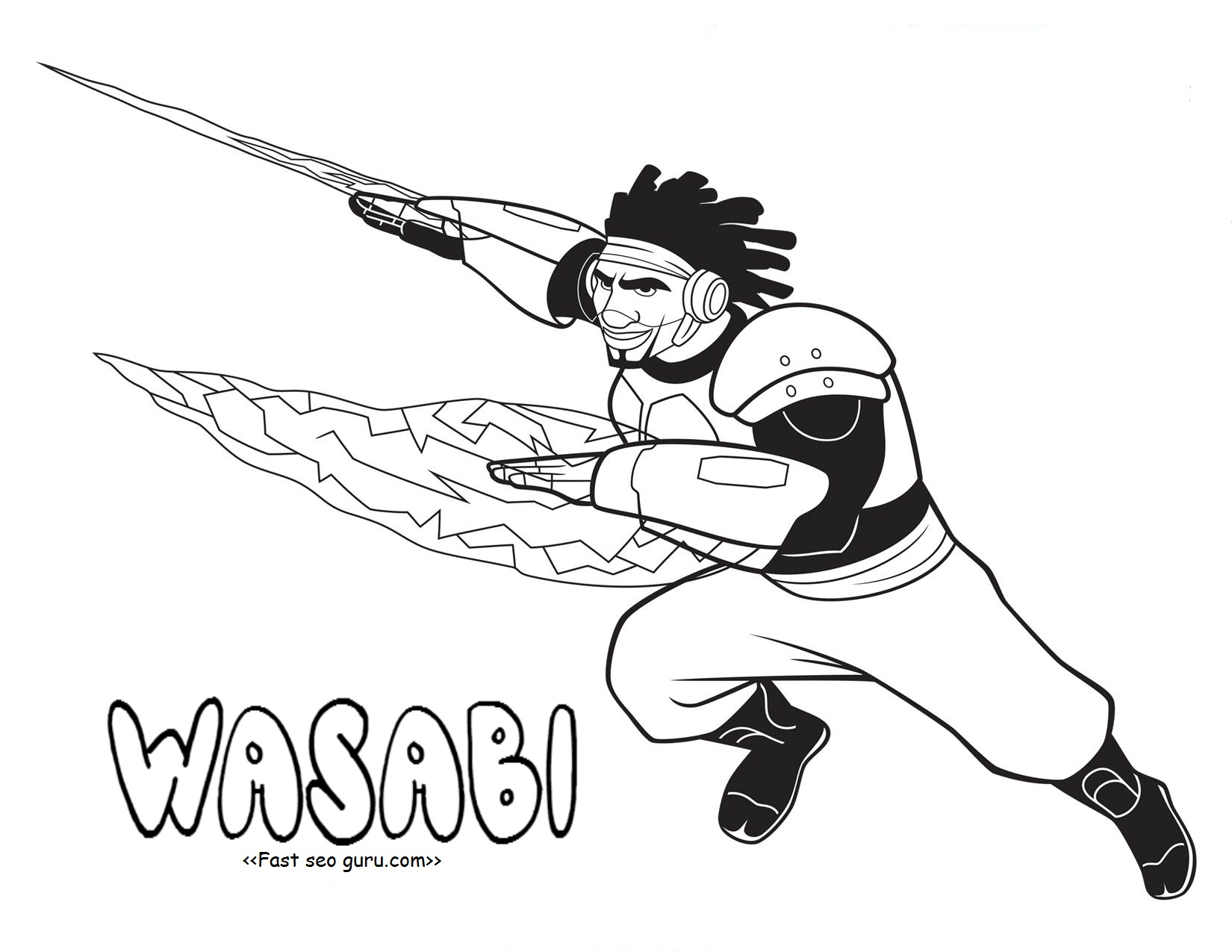 Printable big hero 6 coloring pages wasabi