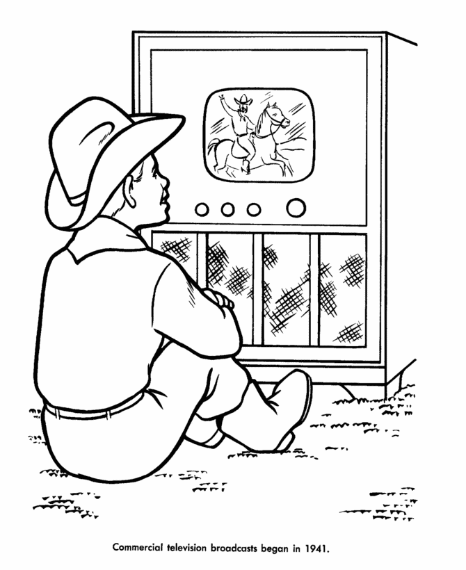 USA-Printables: First Commercial TV broadcast coloring sheet ...
